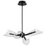Sedona 27 Inch 4 Light LED Chandelier Matte Black Silk Screened Acrylic Lens