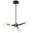 Sedona 27 Inch 4 Light LED Chandelier Matte Black Silk Screened Acrylic Lens