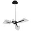 Sedona 27 Inch 4 Light LED Chandelier Matte Black Silk Screened Acrylic Lens
