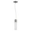 Link 1 Light LED Tube Pendant w/ White Glass Brushed Nickel Finish