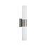 Link 2 Light (Vertical) LED Tube Wall Sconce w/ White Glass Brushed Nickel Finish