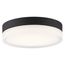 Pi 9" Flush Mount LED Fixture Black Finish w/ Etched Glass