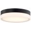 Pi 11" Flush Mount LED Fixture Black Finish w/ Etched Glass