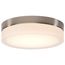 Pi 9 Inch LED Flush Mount Brushed Nickel Finish Frosted Etched Glass CCT Selectable 120 Volts