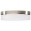 Pi 9 Inch LED Flush Mount Brushed Nickel Finish Frosted Etched Glass CCT Selectable 120 Volts