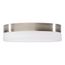 Pi 11 Inch LED Flush Mount Brushed Nickel Finish Frosted Etched Glass CCT Selectable 120 Volts