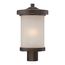 Diego LED Outdoor Post w/ Satin Amber Glass