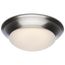 18W Flush Mount Twist & Lock Fixture LED 12" Brushed Nickel Finish Frosted Glass