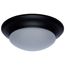 18W Flush Mount Twist & Lock Fixture LED 12" Matte Black Finish Frosted Glass