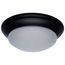 25W Flush Mount Twist & Lock Fixture LED 14" Matte Black Finish Frosted Glass