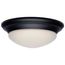 25W Flush Mount Twist & Lock Fixture LED 14" Matte Black Finish Frosted Glass