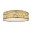 15" Filigree LED Decor Flush Mount Fixture Natural Brass Finish White Fabric Shade