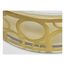 15" Filigree LED Decor Flush Mount Fixture Natural Brass Finish White Fabric Shade