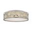 15" Filigree LED Decor Flush Mount Fixture Polished Nickel Finish White Fabric Shade