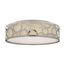 15" Filigree LED Decor Flush Mount Fixture Polished Nickel Finish White Fabric Shade