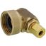 1/4" OD Comp x Female Swivel Hose, Angle Ice Maker Elbow, Lead Free (Rough Brass)