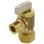 1/2" Nom Comp. (5/8" OD) x 3/8" OD Comp. Angle Stop Valve, Lead Free (Rough Brass)