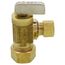 1/2" Nom Comp. (5/8" OD) x 3/8" OD Comp. Angle Stop Valve, Lead Free (Rough Brass)