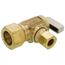 1/2" Nom Comp. (5/8" OD) x 3/8" OD Comp. Angle Stop Valve, Lead Free (Rough Brass)