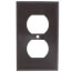 Duplex receptacle cover with 1/2" mounting screws (Brown)