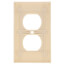Duplex receptacle cover with 1/2" mounting screws (Ivory)