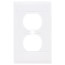 Duplex receptacle cover with 1/2" mounting screws (White)