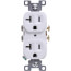 White Electrical Duplex Receptacle (20A, 125V)