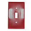 Red Emergency Gas Burner Cover Plate w/ White Text (4-1/2" x 2-1/2")