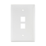 Midsize Single-Gang Quickport, Wallplate, 2-port (White)