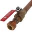 18" Flexible Copper Water Heater Connector, 3/4" Push-Fit x 3/4" FIP (Swivel), w/ Full Port Valve