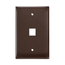 Midsize Single-Gang Quickport, Wallplate, 1-port (Brown)