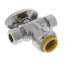 1/2" Push Fit x 3/8" OD 1/4 Turn Dual Angle Stop Valve (No Lead Brass)