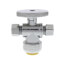 1/2" Push Fit x 3/8" OD 1/4 Turn Dual Angle Stop Valve (No Lead Brass)