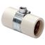 Medium Base, 1 Piece, Keyless, Incandescent, Glazed Porcelain Lampholder, Side Outlet Twin, Single Circuit, Side Outlet, Dual Socket (White)