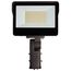 LED Tempered Glass Flood Light w/ Bypassable Photocell CCT Selectable 3K/4K/5K Wattage Adjustable 100W/125W/150W ColorQuick and PowerQuick Technology Bronze Finish