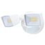 LED Security Light with Nightlight, PIR Sensor, Dual Head, Field Selectable, White Finish
