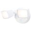 LED Security Light with Nightlight, PIR Sensor, Dual Head, Field Selectable, White Finish