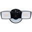 LED Security Light with Nightlight, PIR Sensor, Dual Head, Field Selectable, Black Finish