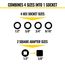 1/2" to  3/8" Flip Quad Socket Adapter