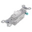 Single-Pole Grounding Toggle Switch, 15A - White (120V)