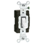 15A, 120V Toggle Lighted Handle, Illuminated Off Single-pole AC Quiet Switch, Commercial Grade, Grounding, Side Wired, (White)
