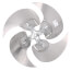 17" Diameter 33 Degree 1/2" CW 4-Blade Fan, 667354R