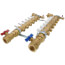 1-1/4" Inverted TwistFlow Manifold w/ Temp Gauge (6 Outlets)
