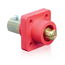18 Series Cam-Type Male Panel Mount Receptacle, 90-Degree, 2/0 4/0 AWG, 400A Max (Red)