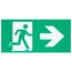 Running Man Green Edge Lit Exit Sign, 120-347V, 2HR backup, Single/Dual Face, Universal Surface or Recessed Mounting, Pivoting Panel