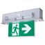Running Man Green Combo Edge Lit Exit Sign/Emergency Light, 120-347V, 2HR backup, Single/Dual Face, Premium Flush Recessed Mounting, High Output lamps
