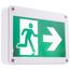 Running Man Green Exit Sign, 120/347V, 2HR backup, Single/Dual Face, Universal Mounting, Wet Location, Low Temperature