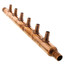 3/4" PEX Crimp × 1" PEX Crimp Copper Manifold w/ 1/2" PEX Outlets (6 Outlets)