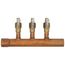 1" Copper Manifold w/ 1/2" Crimp Ball Valves, Lead Free (3 Outlets)