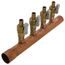 1" Copper Manifold w/ 1/2" Crimp Ball Valves, Lead Free (4 Outlets)